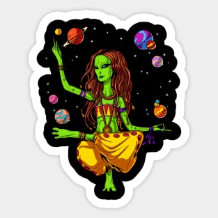 Hippie Alien Yoga Sticker